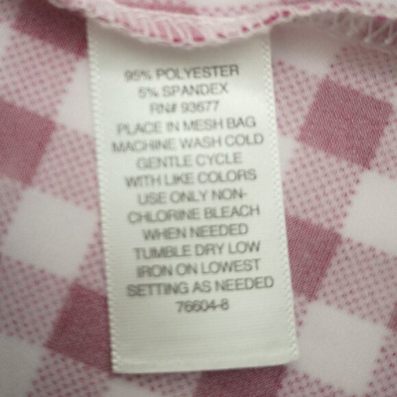 Liz Claiborne Ladies Size Medium Dark Pink & White Checkered Sleeveless Tank Top - Picture 5 of 7